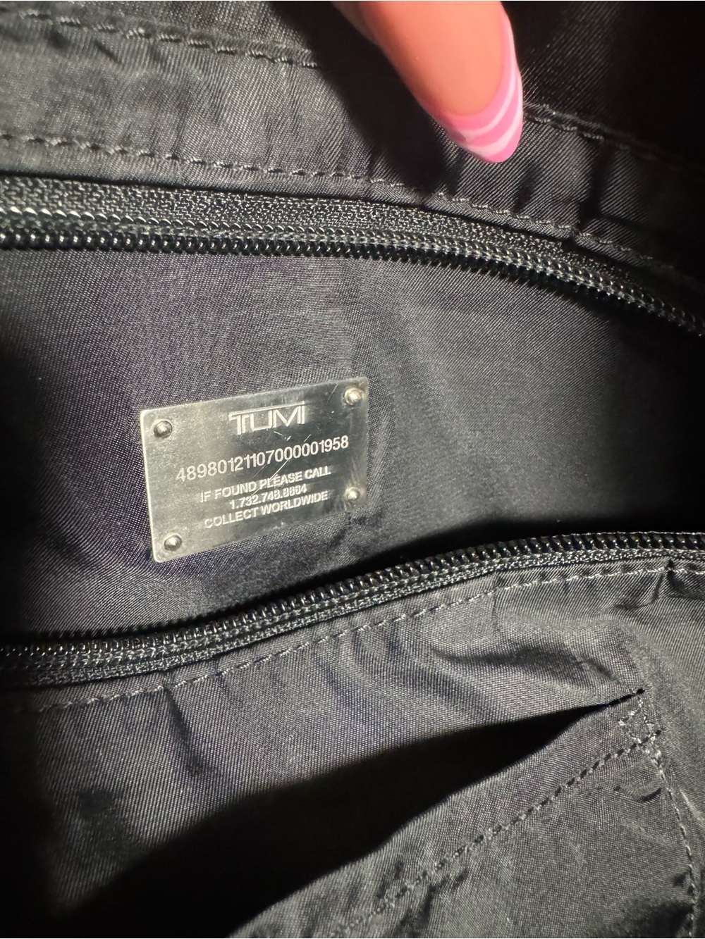 Tumi Work Travel Shoulder Tote Bag- Nylon Leather Trim - EUC Black - Picture 9 of 9